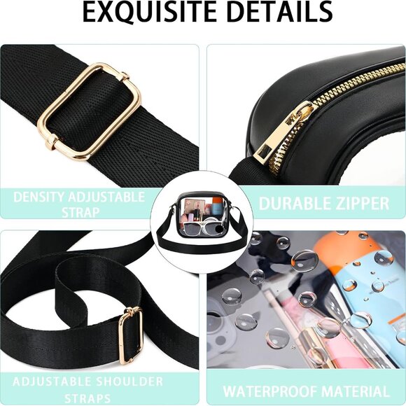 Adjustable Clear Crossbody Bag for Festivals & Sports - Waterproof PVC Design - Picture 4 of 6